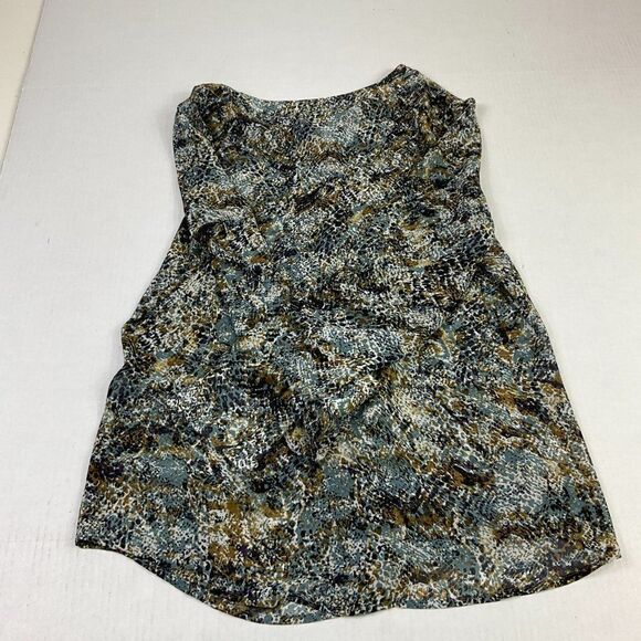 Ann Taylor Button Down Blouse Abstract Print Semi Sheer Long Sleeve Shirt Size 8 - Picture 11 of 12